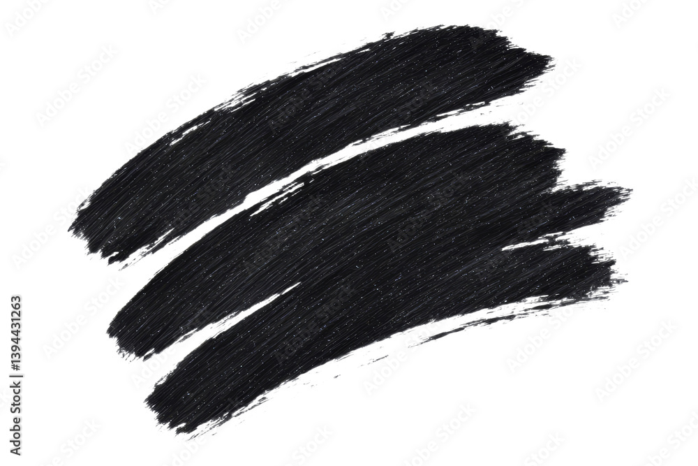 Poster Minimalist black brush strokes on white canvas suitable for design mockups and artistic presentations