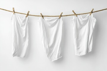 Premium Quality Image of White Clothes Dry on a Rope
