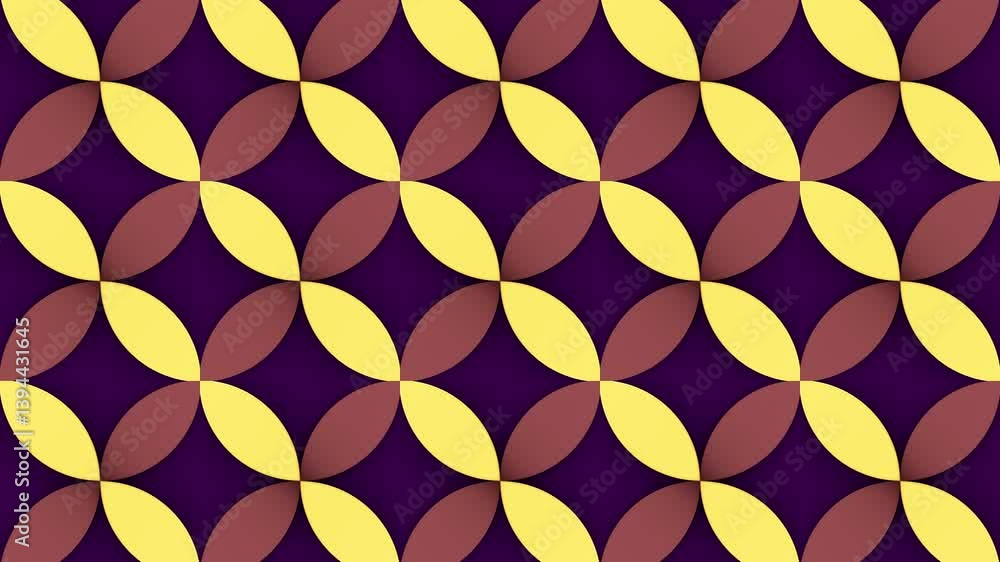 Aufkleber Geometric pattern in which sectors of circles smoothly shift and change direction of rotation. Optical illusion. Digital seamless loop animation. 3d rendering 4K