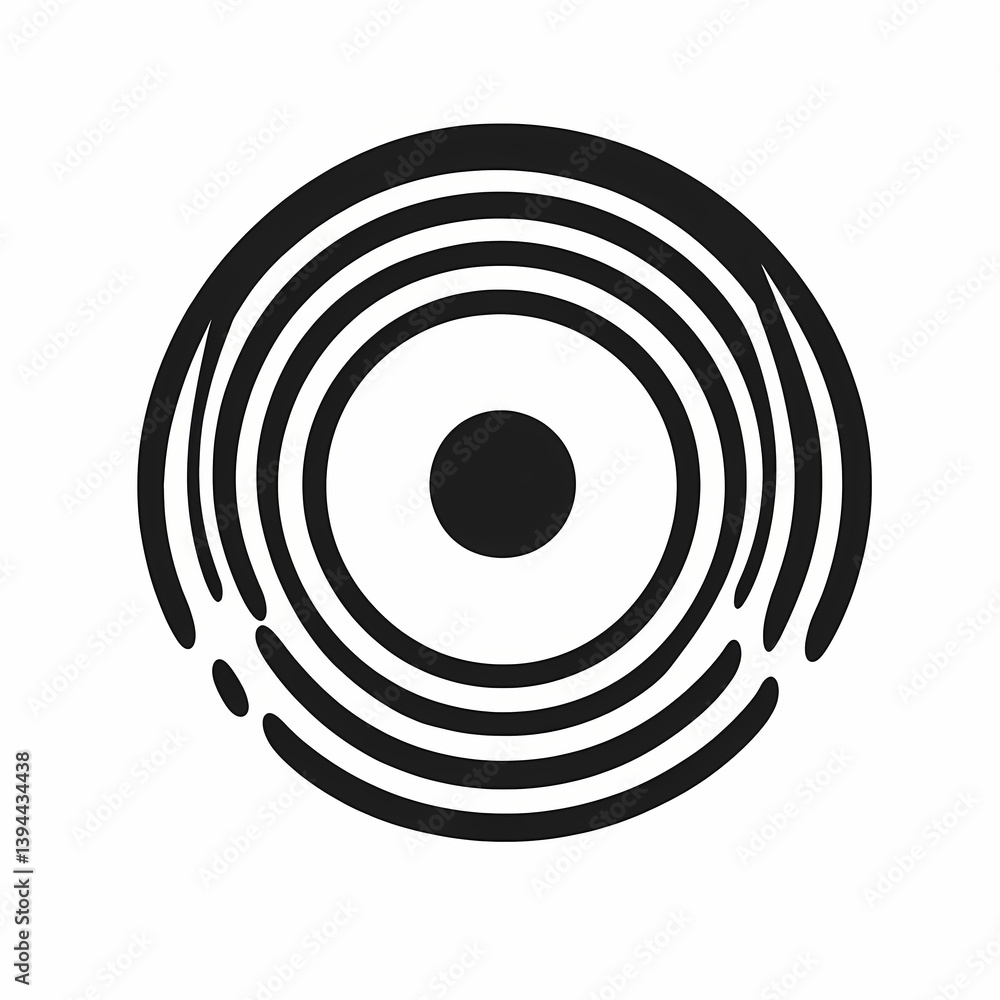 Aufkleber circular design featuring concentric rings and a central dot generative ai