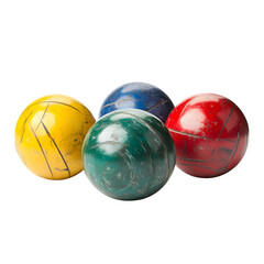 Professional bocce ball set isolated on white background