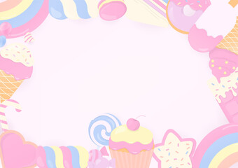 Sweet bakery frame background