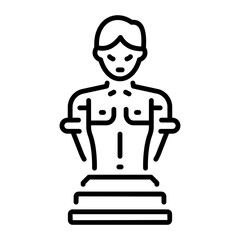 Handcrafted sculpture icon in linear style 