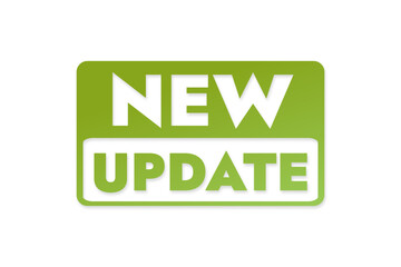 green new update gradient sticker simple text in a colored plate