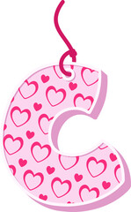 Hanging Love Letter Vector Element Alphabet C