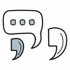 Quote Mark Icon Set with Speech Marks and Inverted Commas Vector Collection