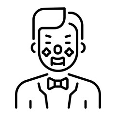 A linear style icon of ventriloquist character 