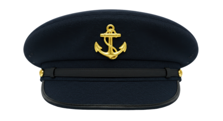 Isolated Navy Officer Cap with Anchor