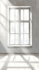 Obraz premium Sunlit window in empty room