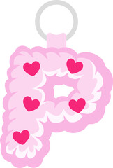 Key Chain Love Letter Vector Element Alphabet P