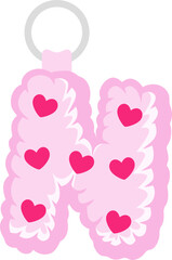 Key Chain Love Letter Vector Element Alphabet N