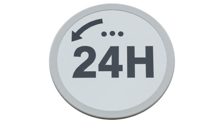 Isolated 24 Hours Sign