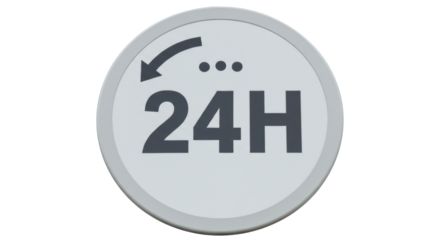 Isolated 24 Hours Sign