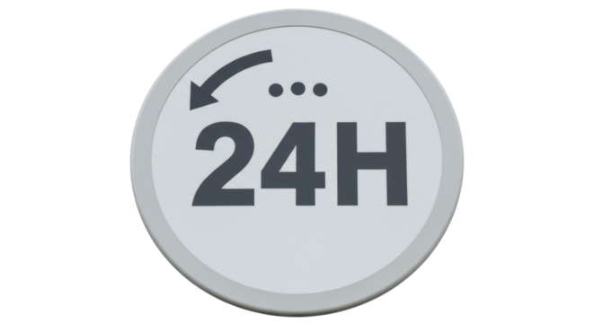 Isolated 24 Hours Sign - Powered by Adobe