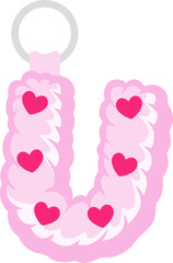 Key Chain Love Letter Vector Element Alphabet U