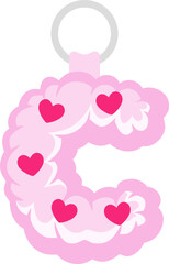 Key Chain Love Letter Vector Element Alphabet C