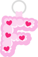 Key Chain Love Letter Vector Element Alphabet F