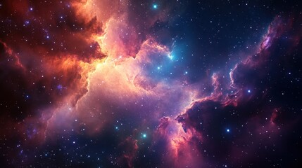 A deep space cosmic nebula with glowing stars and swirling gases, --ar 16:9 --v 6.1 Job ID: 4d13bf93-0dcd-4006-8493-449d19ff38d7
