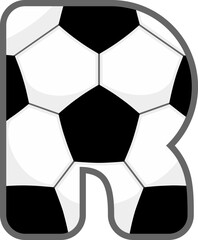 Soccer Ball Letter Vector Element Alphabet R