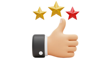 Isolated Thumbs Up with Stars