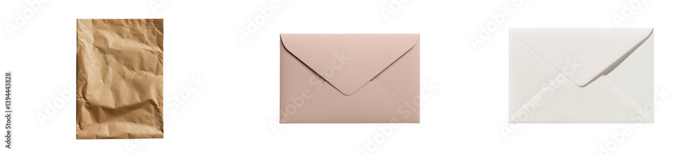 Poster minimalist mockups of various envelope designs in neutral tones showcasing versatility and style for