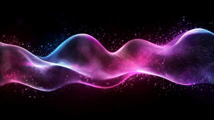 Fototapeta premium Glowing Pink And Blue Particle Wave Abstract Background