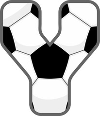 Soccer Ball Letter Vector Element Alphabet Y