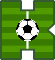 Obraz premium Soccer Court Field Letter Vector Element Alphabet K