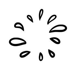 Doodle water drop,hand drawn sweat tear. Liquid Splash in cartoon style. Minimalist water splash icon with soft shapes and rounded droplets. Perfect for skincare, weather, eco, hydration