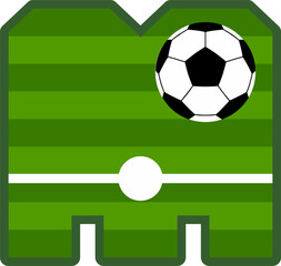 Soccer Court Field Letter Vector Element Alphabet M