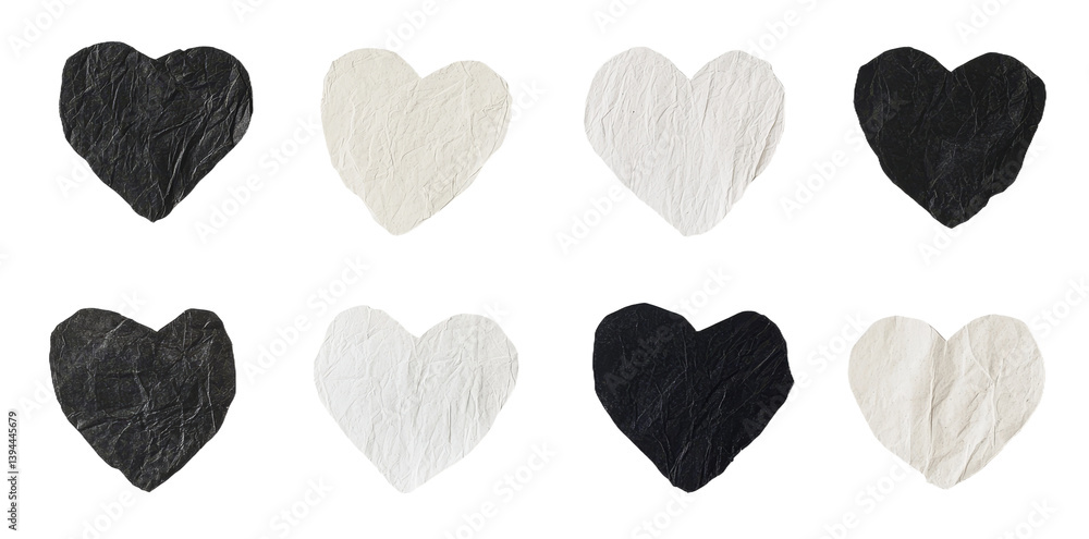 Leinwandbilder creative minimalist mockups of textured hearts in contrasting colors arranged in a grid layout