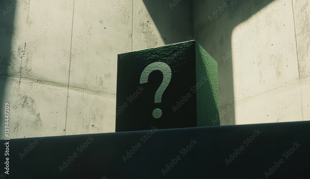 Aufkleber green cube with question mark