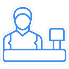 Obraz premium Cashier Male Icon Style