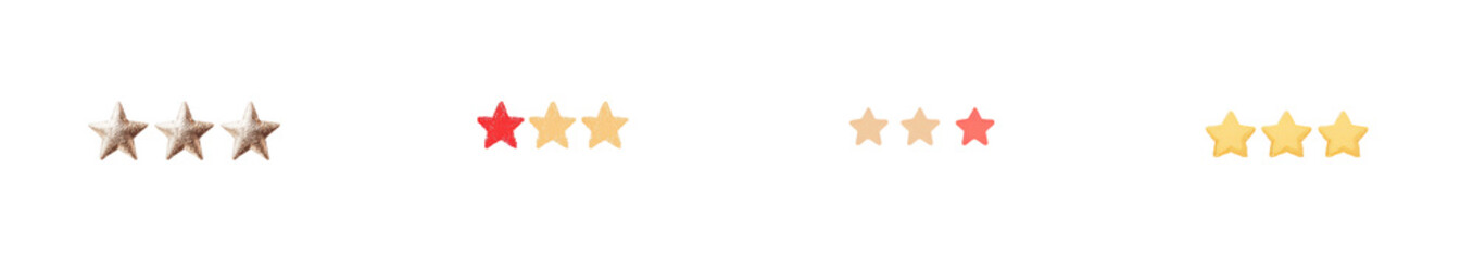 Obraz premium Stylish isolated minimalist mockups of decorative star ratings for user reviews and feedback in a clean design