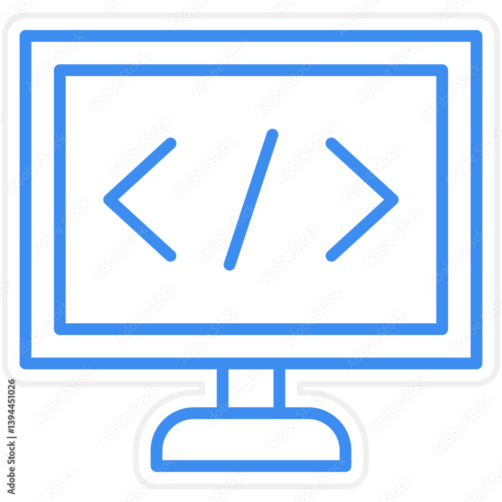 Poster learn to code icon style