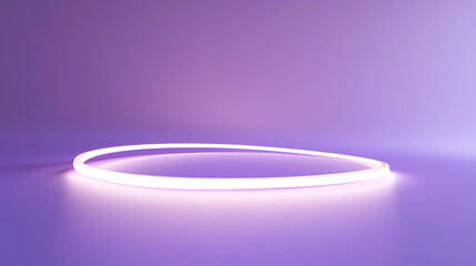 Obraz premium Floating radiant arcs on a soft violet surface, Glowing curved lines creating a dynamic, minimalist design