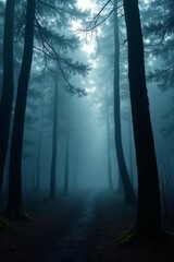 misty morning in the forest