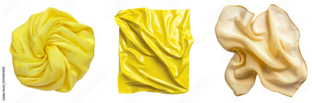 Aufkleber explore isolated minimalist mockups featuring elegant yellow and cream fabrics with unique textures 