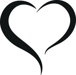 Stylish valentine heart vector on white background. Isolated heart icon design.