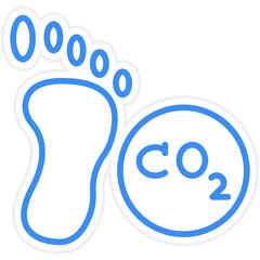 Carbon Footprint Icon Style