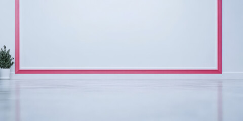 Fototapeta premium Bright and minimalistic interior with pink accents and simple plant decoration