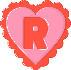 Pink Love Letter Vector Element Alphabet R