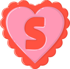 Pink Love Letter Vector Element Alphabet S