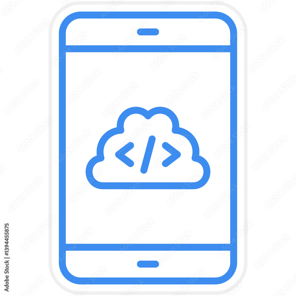 Poster cloud coding icon style