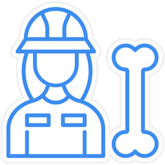 Obraz premium Archaeologist Female Icon Style