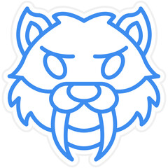 Obraz premium Saber Toothed Tiger Icon Style