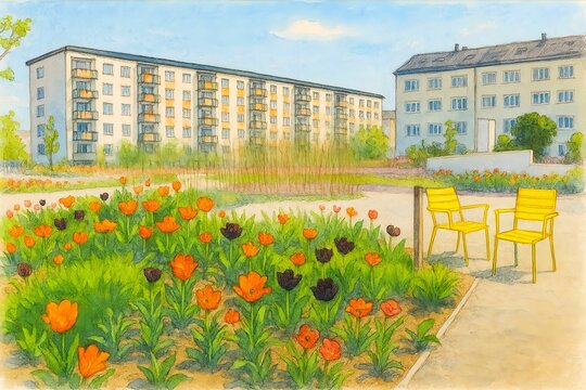 Premnitz tulips season aquarell havelland