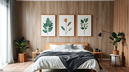 Nature-Inspired Wall Art for a Tranquil Bedroom Retreat