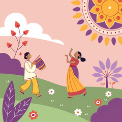 Shuvo Noboborso with beautiful background