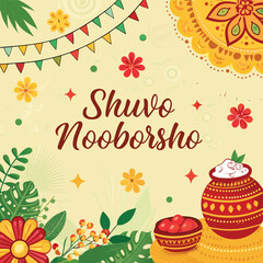 Shuvo Noboborso with beautiful background